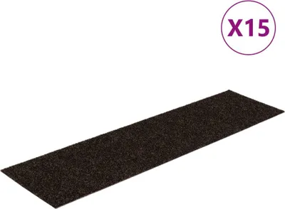 Obrázek produktu pro vidaXL Samolepicí podložky na schůdky 15 ks 76x20 cm Tmavě hnědé obdélníkové
