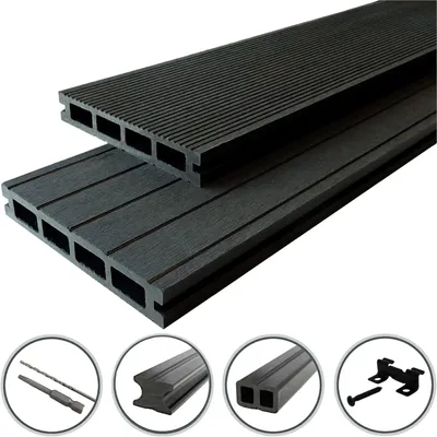 Produktbild von WPC Profi Terrassendielen 220 cm Diele 25mm anthrazit Bausatz 2 - 60 m²