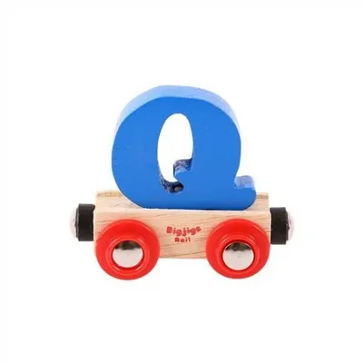 Image de Bigjigs Rail Wagon Train en bois - Lettre Q