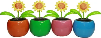 Produktbild von HAAC 2er Set Solar Wackelblume Blume Motiv Sonnenblume gelb