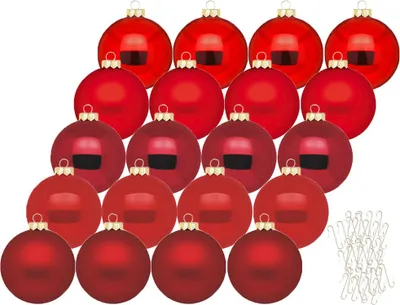 Produktbild von Weihnachtskugeln 20 Stk 6cm ruby red + 40 Haken gold