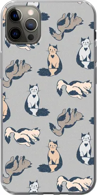 Produktbild von MuchoWow® Handyhülle Schutzhülle Hülle für Telefoonhoesje iPhone 12 Pro Max Muster - Katze - Herz - Jungen - Mädchen - Kinder - Kind Silikon Softcase Handy Hülle - Hartschale