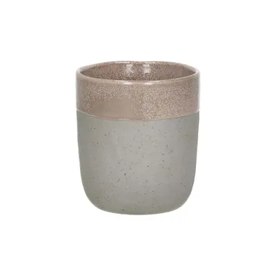 Produktbild von Pomax Spiro Becher aus Steinzeug, Puderrosa, Ø 8 x H 9 cm