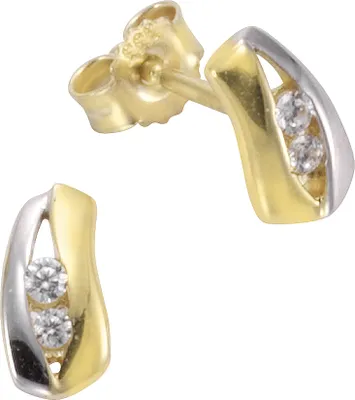Produktbild von F Ohrstecker 333/- Gold 0,8cm mehrfarbig Zirkonia weiß 371320818