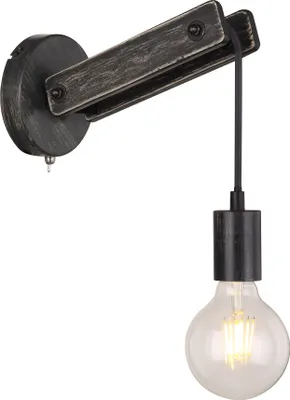 Produktbild von Globo Lighting Wandleuchte Metall schwarz matt, 1x E27
