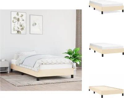 Image de vidaXL Cadre de lit Crème 80x200 cm Tissu - Lits et sommiers