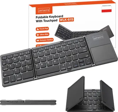 Image de Clavier sans fil - Bluetooth 5.0 - pliable - portable - pour tablettes - SLIM - silencieux