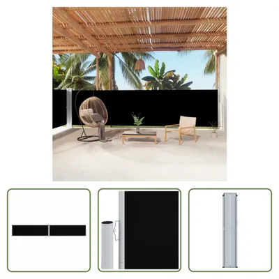 Image de The Living Store Store latéral extensible noir 160x1000 cm