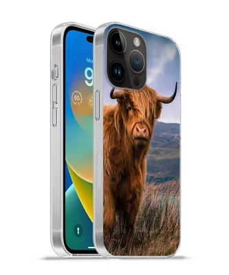 Produktbild von MuchoWow® Handyhülle Schutzhülle Hülle für Apple iPhone 14 Pro Max Schottischer Highlander - Berg - Wasser - Natur - Kuh Silikon Softcase Handy Hülle - Hardcover