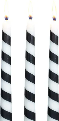 Immagine prodotto di Something Different - Candy Cane - Candela conica 3-Pack - Cera di paraffina SD10278 (Taglia unica) (Nero/Bianco)