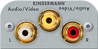 Produktbild von Kindermann Video/Audio L/R (3x Cinch) mit Loetanschluss Halbblende 54 x 54 mm
