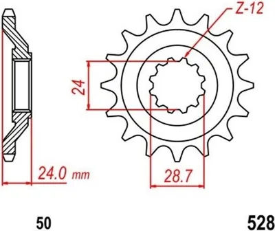 Produktbild von Ritzel 17Z Teilung 530 für KAWASAKI ZZR 1100 90-92 front sprocket