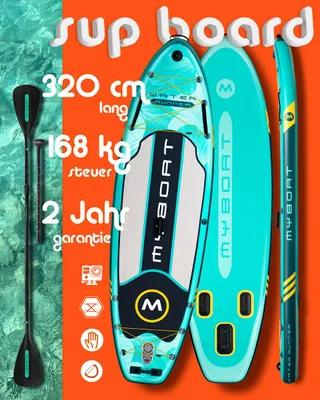 Produktbild von Ultraleichtes & stabiles Yoga Sup 320cm für 1 oder 2 Personen von MyBoat Water Runner Stand Up Paddle Board inkl. 1 zusätzliches Paddelblatt, Rucksack