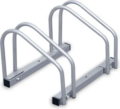 Produktbild von Fahrradhalter für 2 Fahrräder Boden- oder Wandmontage Silber