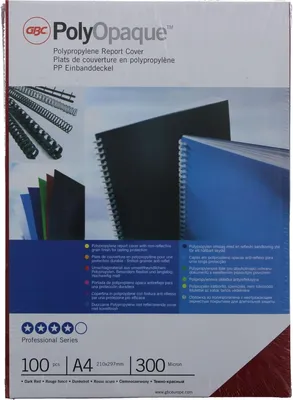 Produktbild von Deckblatt PolyOpaque A4 PP VE=10x100 Stück rot