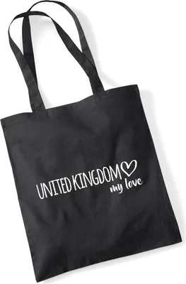 Produktbild von Huuraa Jutebeutel United Kingdom my love 10 Liter Black Baumwolle Tasche Geschenkidee