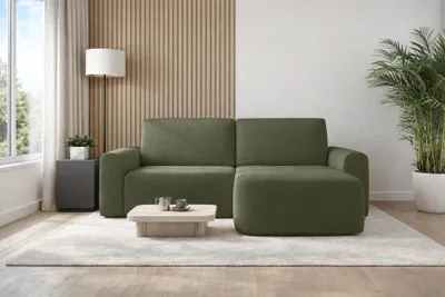 Produktbild von AX LIVING Sofa 250 cm breit mit Schlaffunktion Otterton in Olivgrün R