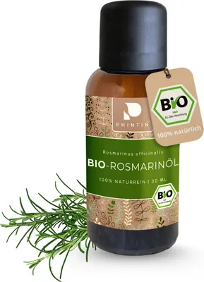 Produktbild von PHINTIN Bio Rosmarinöl 30ml 100% naturrein | Ätherisches Öl für Aromatherapie & Vitalität