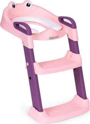 Image de Rehausseur de toilettes pour enfants avec marchepieds et échelle, rose, ECOTOYS