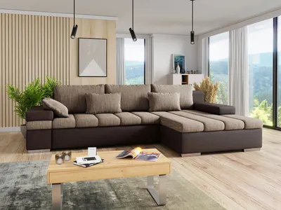 Produktbild von MIRJAN24 Ecksofa Bangkok, Stilvoll L-Form Sofa mit Schlaffunktion und Bettkasten, Wohnlandschaft (Seite: Rechts, Soft 066 + Lawa 02)