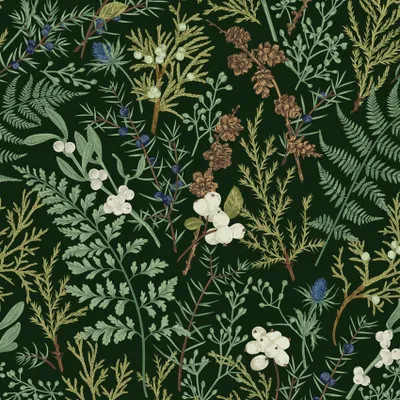 Immagine prodotto di Carta da parati verde scuro a tema giungla - 44,5 cm x 7 metri