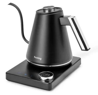 Immagine prodotto di Bollitore Huslog con base da 1 l, 1100 W, regolazione della temperatura 40-100 °C, LED, beccuccio lungo