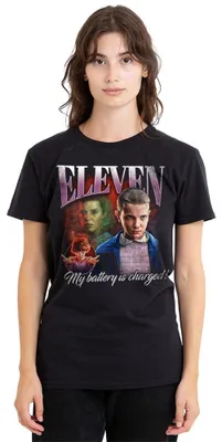 Produktbild von Stranger Things Eleven Homage Damen T-Shirt, Schwarz, XL