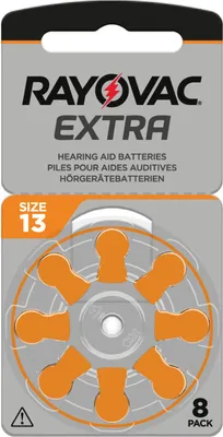 Produktbild von Batterie Zinc Air, 13, 1.4V Extra, Retail Blister (8-Pack)