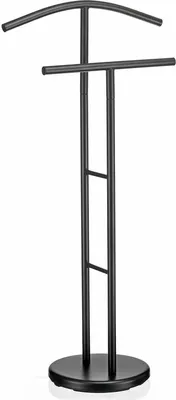 Produktbild von Herrendiener LAURENZ Garderobe Kleiderständer Garderobenständer Kleiderstange mit Hosenbügel, Metall schwarz