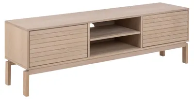 Zdjęcie produktu dla Linley stolik TV 2 drzwi, 2 półki fornir dębowy.