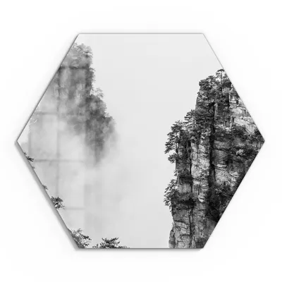 Produktbild von DEQORI Glasbild Echtglas 55x48 cm 'Geheimnisvolle Felsenwelt' Wandbild Bild modern Deko