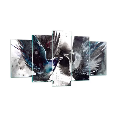 Produktbild von Bilder auf glas - Vogel Natur Feder - 160x85cm - Glasbilder - Wandbilder - Kunstdruck - zum Aufhängen bereit - Wanddekoration aus Glas - Glas Bilder - Wandbild auf Glas - 5 Teile - GEA160x85-3761