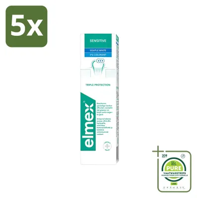 Produktbild von 5 x Elmex Sensitive Whitening Zahncreme - 75 ml - Großpackung - 5 Stücke