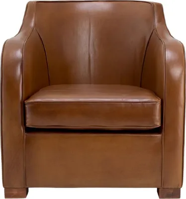 Produktbild von Casa Padrino Luxus Leder Sessel Braun 69 x 80 x H. 71 cm - Echtleder Wohnzimmer Sessel - Hotel Sessel - Wohnzimmer Möbel - Hotel Möbel - Luxus Qualität
