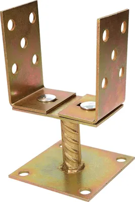 Produktbild von KOTARBAU® U-Pfostenträger 0-125 mm Breitenverstellbar zum Aufschrauben Gelb