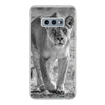 Produktbild von MuchoWow® Handyhülle Schutzhülle Hülle für Samsung Galaxy S10e Löwe - Schwarz - Weiß Silikon Softcase Handy Hülle - Handy