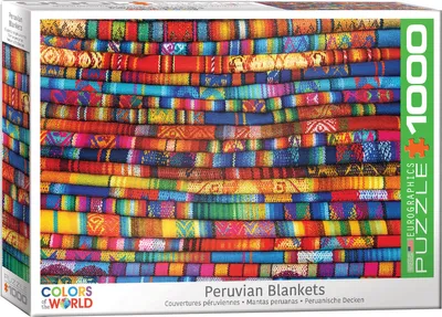 Produktbild von 1000 Teile Puzzle - Puzzle - Farbenfrohe peruanische Wolldecken + Puzzle Zubehör
