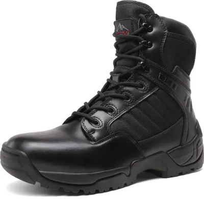 Produktbild von NORTIV 8 Herren Security Tactical Einsatzstiefel Boot Zipper Militär Kampfstiefel Springerstiefel,Farbe: Schwarz, Größe: 42