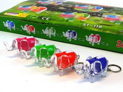 Immagine prodotto di Portachiavi elefante con luce 6x4cm (30pz)