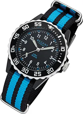 Produktbild von Regent Armbanduhr schwarz blau F-1126 Kinder Jugend Analog-Quarzuhr URF1126