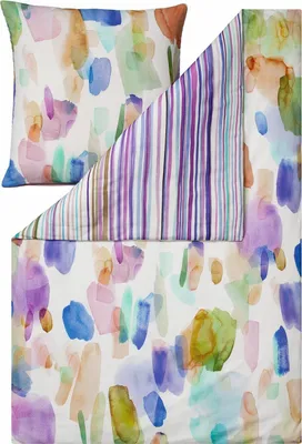 Produktbild von Estella Ateliers Kuschelflanell- Bettwäsche-Garnitur Fanny Farbe multicolor Größe 155x220+80x80