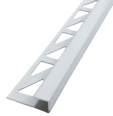 Produktbild von Dalsys Fliesenschiene 2,5m x 8mm Eckprofil Quadratprofil Aluminium (eloxiert) Weiß, Fliesenprofil