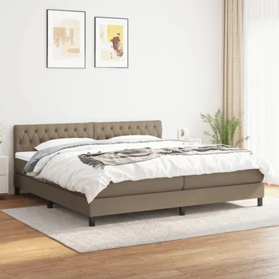 Produktbild von The Living Store Boxspringbett mit Matratze Taupe 200x200 cm Stoff