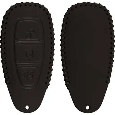 Produktbild von PhoneNatic Echtleder stitched Schlüssel Hülle kompatibel mit der Ford Mondeo / Fusion 3-Tasten Fernbedienung in braun Funkschlüssel 3-Key