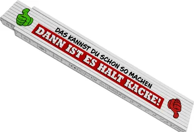 Produktbild von Meterstab aus Holz mit lustigem Spruch Das kannst du schon so machen - ist