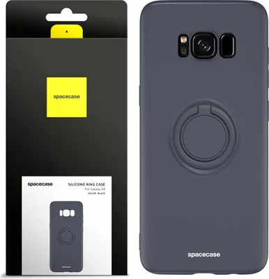 Image de Coque en silicone SPACECASE Coque en silicone avec anneau pour Galaxy S8 Noir