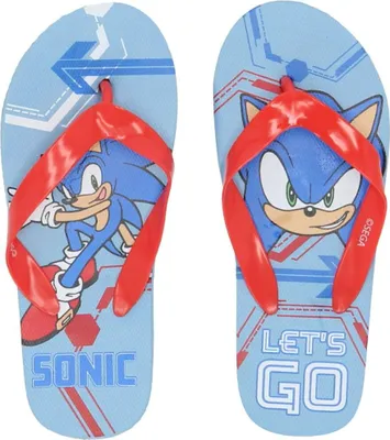 Produktbild von Sonic Flip Flops für Kinder Bequeme Sommer Sandalen im coolen Design Rot 28/30 cm