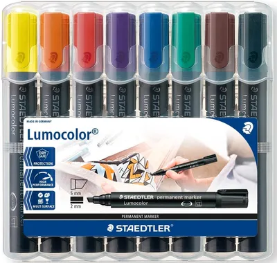 Immagine prodotto di 1 confezione da 8 pennarelli permanenti Lumocolor 350 WP8