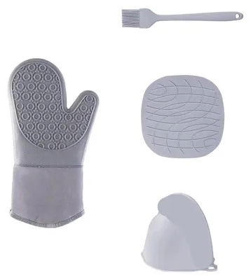 Produktbild von Set aus hitzebeständigen Ofenhandschuhen und Topflappen
