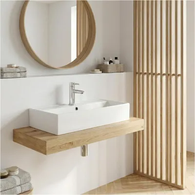 Immagine prodotto di Lavabo rettangolare in Vetroceramica bianca ZOE 65x31cm